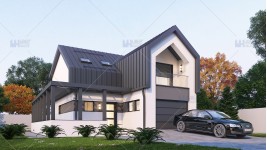 Proiect casa cu mansarda (136 mp) - Emuna